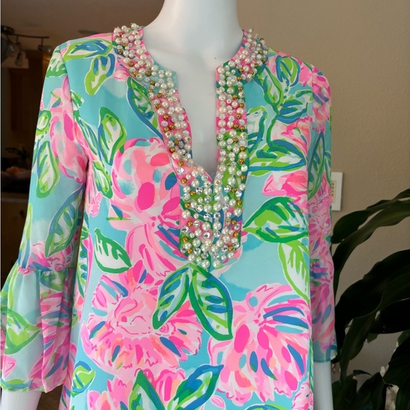 Lilly Pulitzer Floral Dress in Pink and Green - Picture 8 of 9